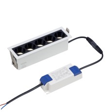 Встраиваемый белый LED светильник с драйвером, линзами, 10Вт, 4000К,  24°, 785лм