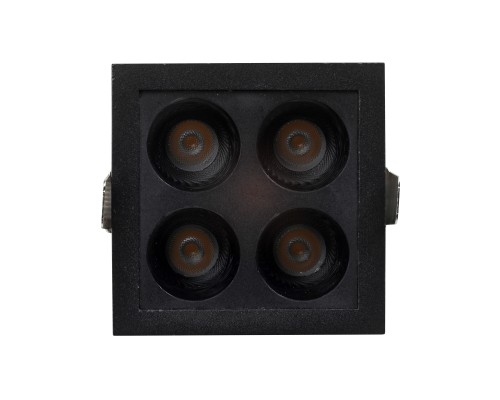 Встраиваемый черный LED светильник с драйвером, 8Вт, 4000К,  24°, 580лм