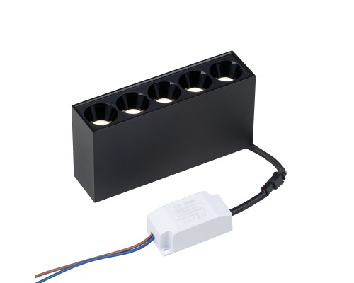 Накладной черный LED светильник с драйвером, 10Вт, 4000К,  36°, 765лм