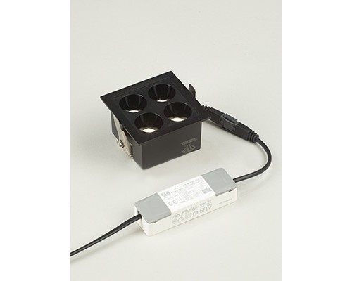 Встраиваемый черный LED светильник с драйвером, 8Вт, 4000К,  24°, 580лм