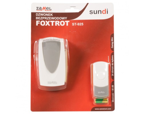 Звонок беспроводной Zamel FOXTROT радиус 60м (питание от розетки 220В) ST 925