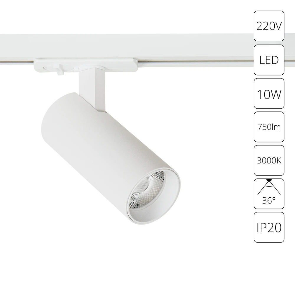 Трековый светильник Arte Lamp BENE A1935PL-1WH